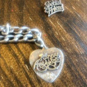 Sterling vintage “happy anniversary” silver charm .925 retired RARE engravable